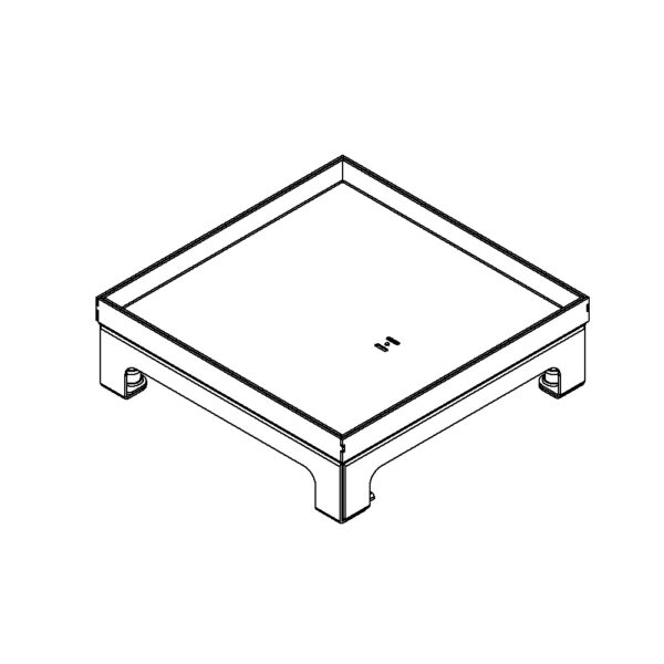 Produktbild UBD 215 209  -  Unterflur-Bodendose UBD 210 small inkl. Blinddeckel mit Kante, geschlossen, und 15mm Vertiefung
